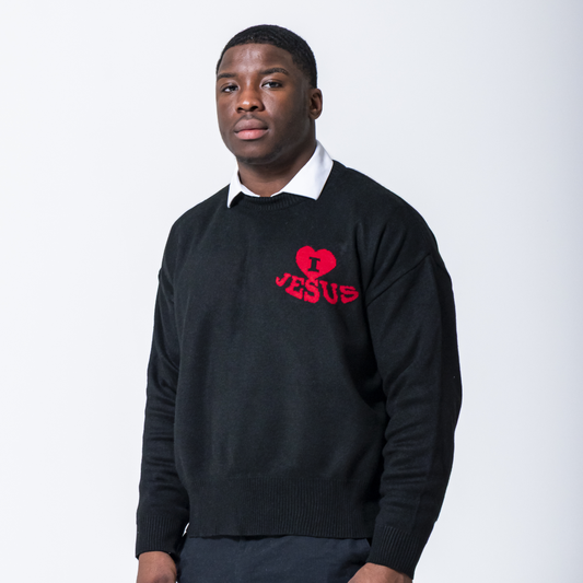 'I Love Jesus' Knit Sweater