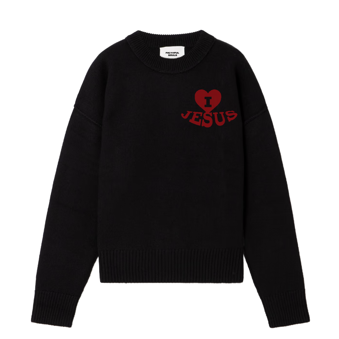 'I Love Jesus' Knit Sweater