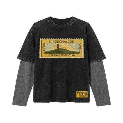 'Kingdom of God' Distressed Double-Layer Tee
